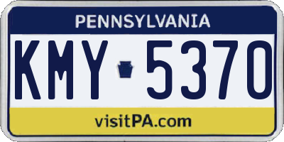 PA license plate KMY5370