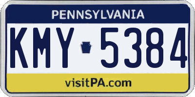 PA license plate KMY5384