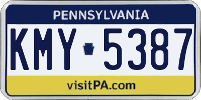 PA license plate KMY5387