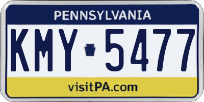 PA license plate KMY5477