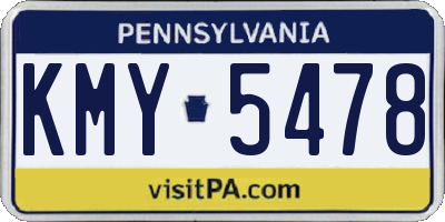 PA license plate KMY5478