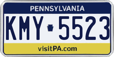 PA license plate KMY5523