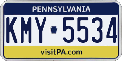 PA license plate KMY5534
