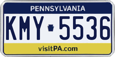PA license plate KMY5536