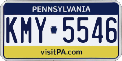 PA license plate KMY5546