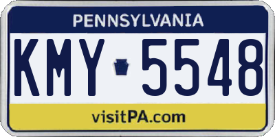 PA license plate KMY5548