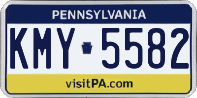 PA license plate KMY5582