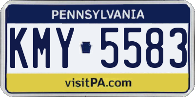PA license plate KMY5583