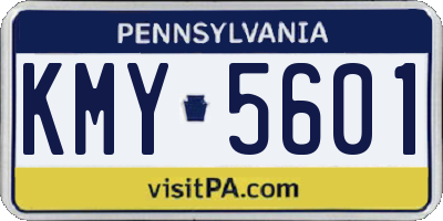 PA license plate KMY5601