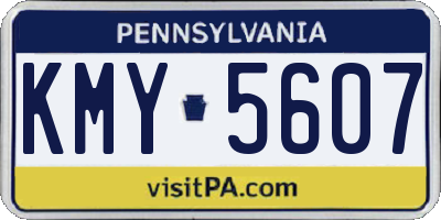 PA license plate KMY5607