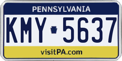 PA license plate KMY5637