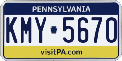 PA license plate KMY5670