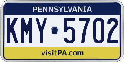 PA license plate KMY5702