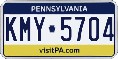 PA license plate KMY5704