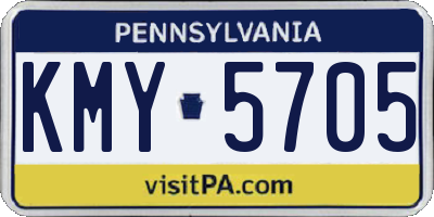 PA license plate KMY5705