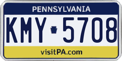 PA license plate KMY5708