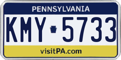PA license plate KMY5733