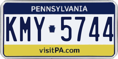 PA license plate KMY5744