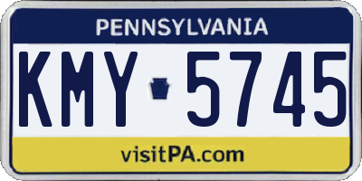 PA license plate KMY5745