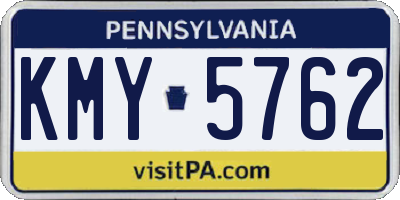 PA license plate KMY5762