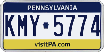 PA license plate KMY5774