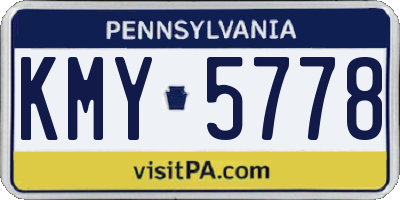 PA license plate KMY5778