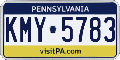 PA license plate KMY5783