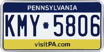 PA license plate KMY5806