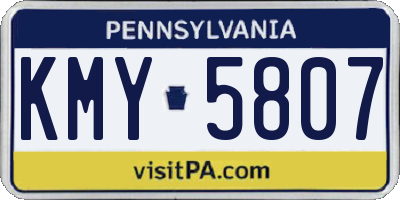 PA license plate KMY5807