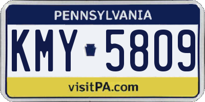 PA license plate KMY5809