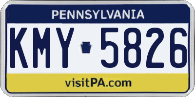 PA license plate KMY5826