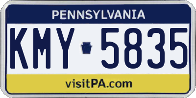 PA license plate KMY5835
