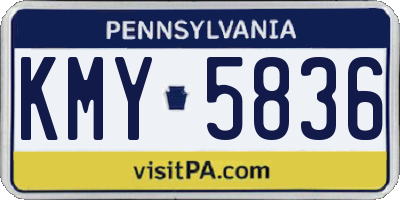 PA license plate KMY5836