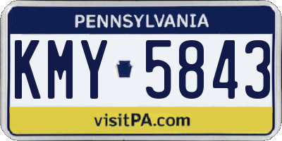 PA license plate KMY5843