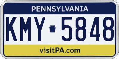 PA license plate KMY5848