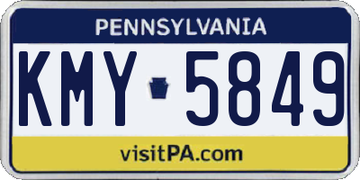 PA license plate KMY5849