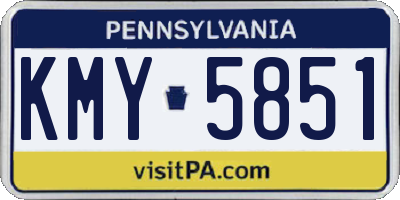 PA license plate KMY5851