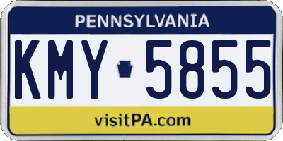 PA license plate KMY5855