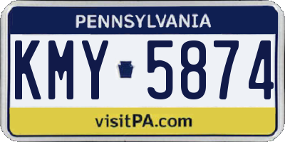 PA license plate KMY5874