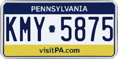 PA license plate KMY5875