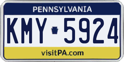 PA license plate KMY5924