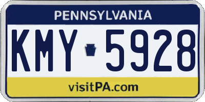 PA license plate KMY5928