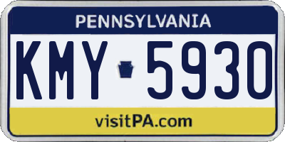 PA license plate KMY5930