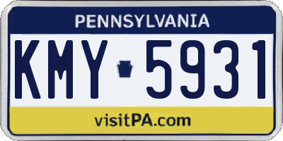 PA license plate KMY5931