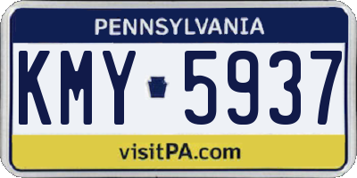 PA license plate KMY5937