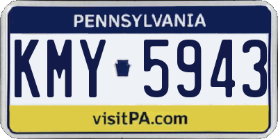 PA license plate KMY5943