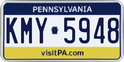 PA license plate KMY5948