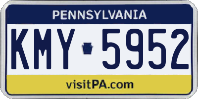 PA license plate KMY5952