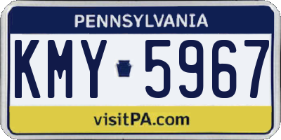 PA license plate KMY5967