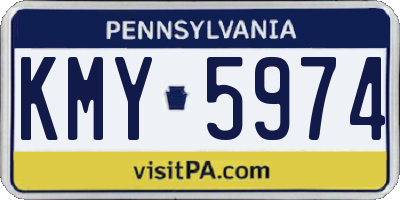 PA license plate KMY5974